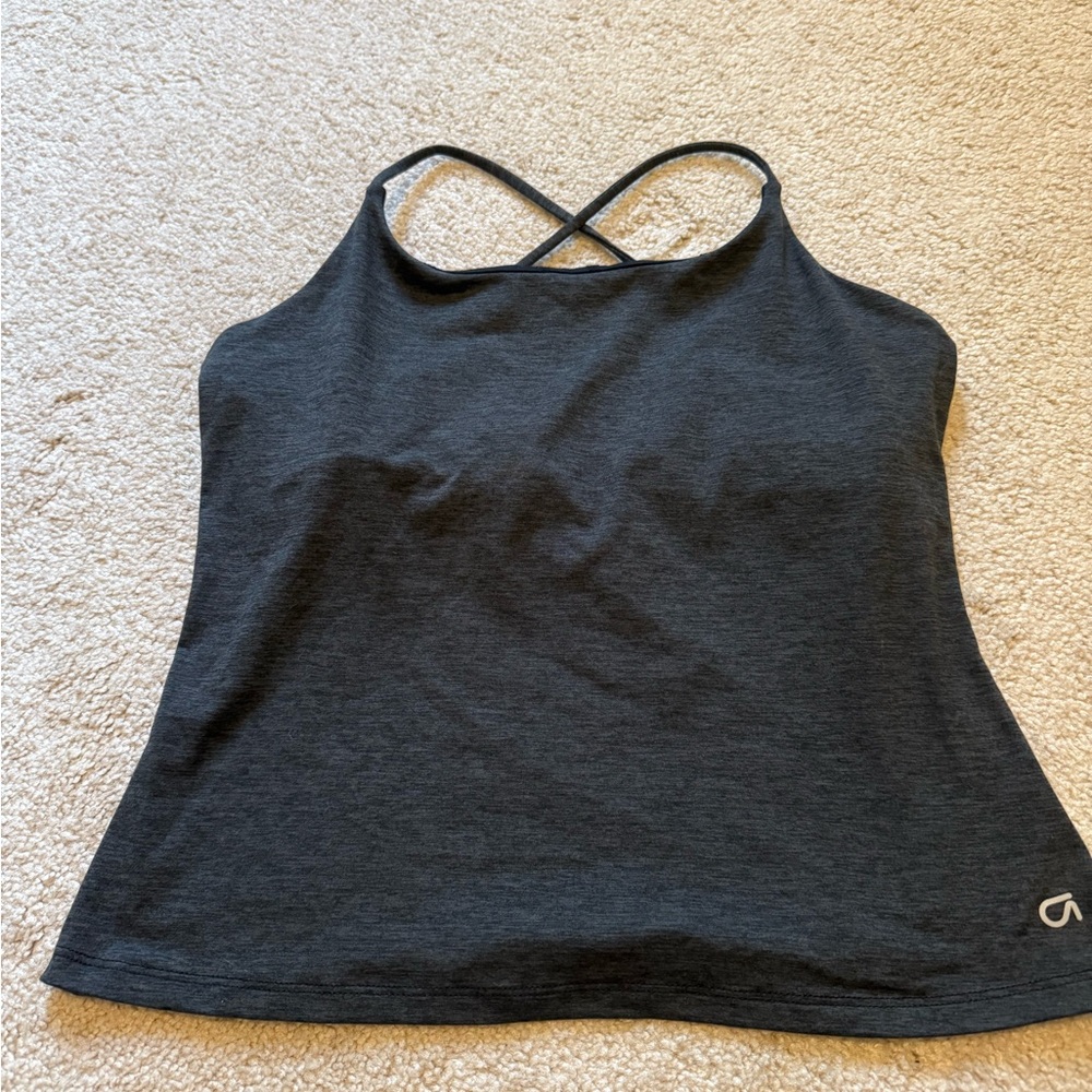 GapFit Brushed Tech Jersey Strappy Back Tank Top Size S Petite - Picture 5 of 8